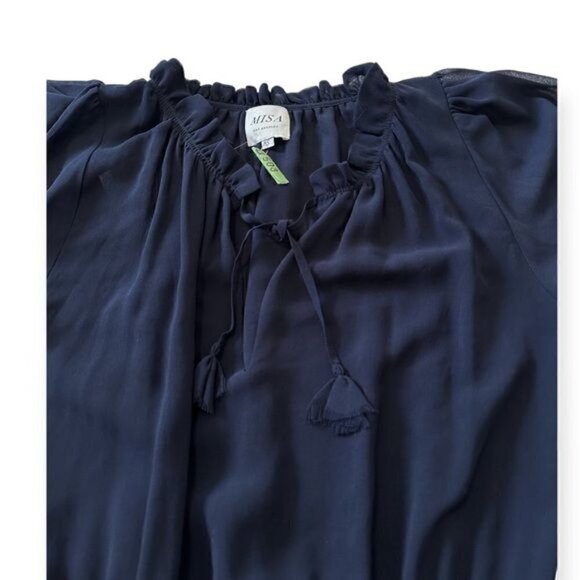 MISA Los Angeles Navy Ruffle Ximena Dress, Size - Picture 8 of 15